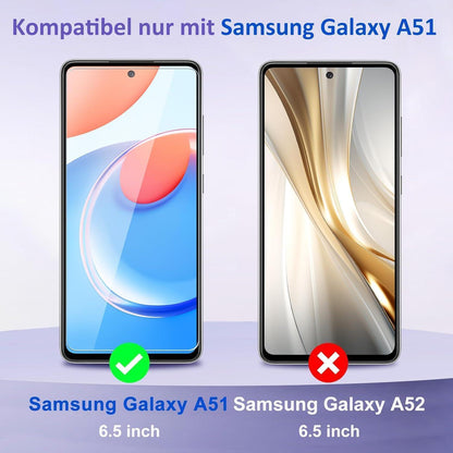 2 Stück Panzerglas Samsung Galaxy A51 Schutzfolie 9H Härte