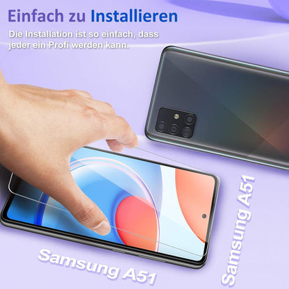 2 Stück Panzerglas Samsung Galaxy A51 Schutzfolie 9H Härte