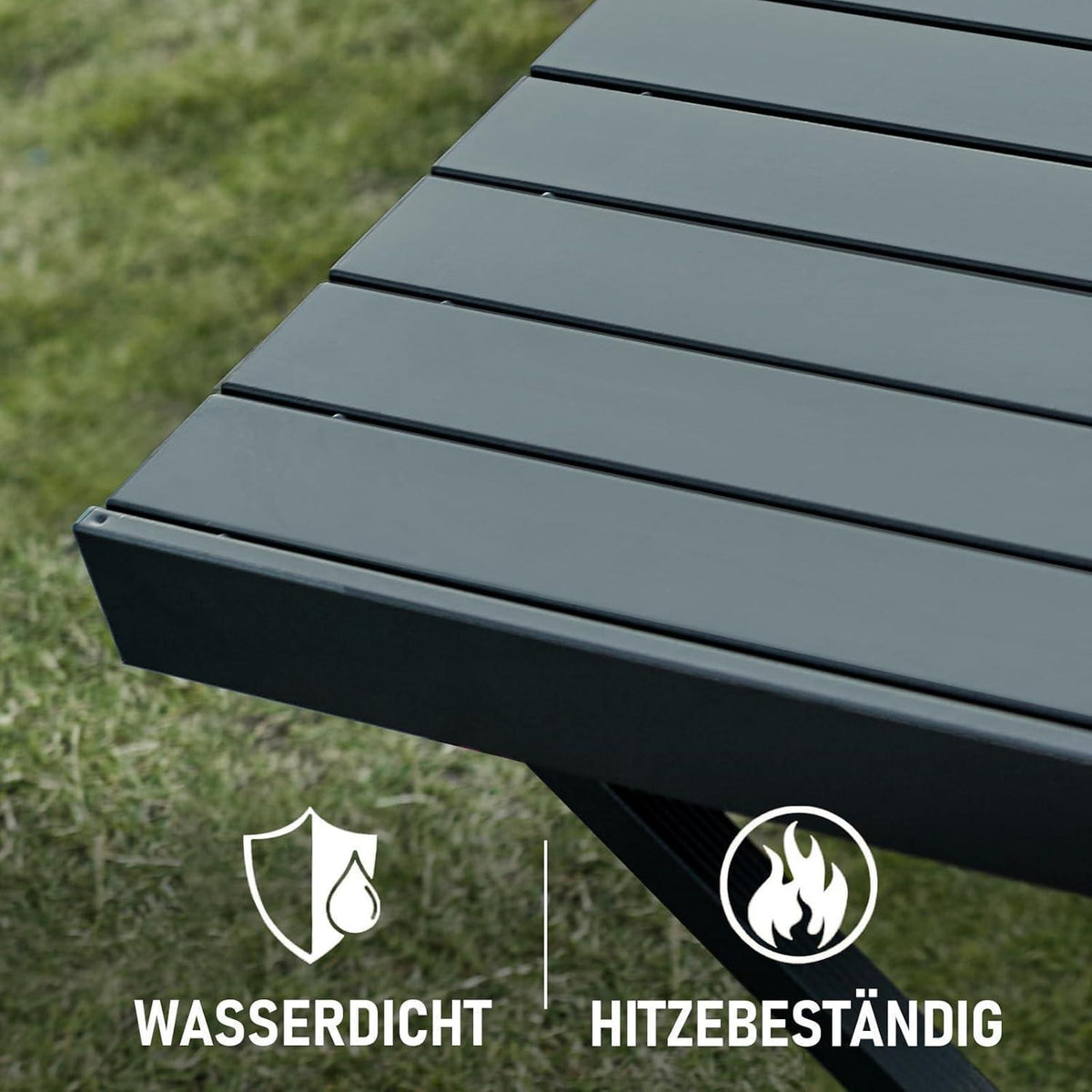 Höhenverstellbarer Campingtisch Aluminium klappbar mit Tasche 108x71cm Schwarz