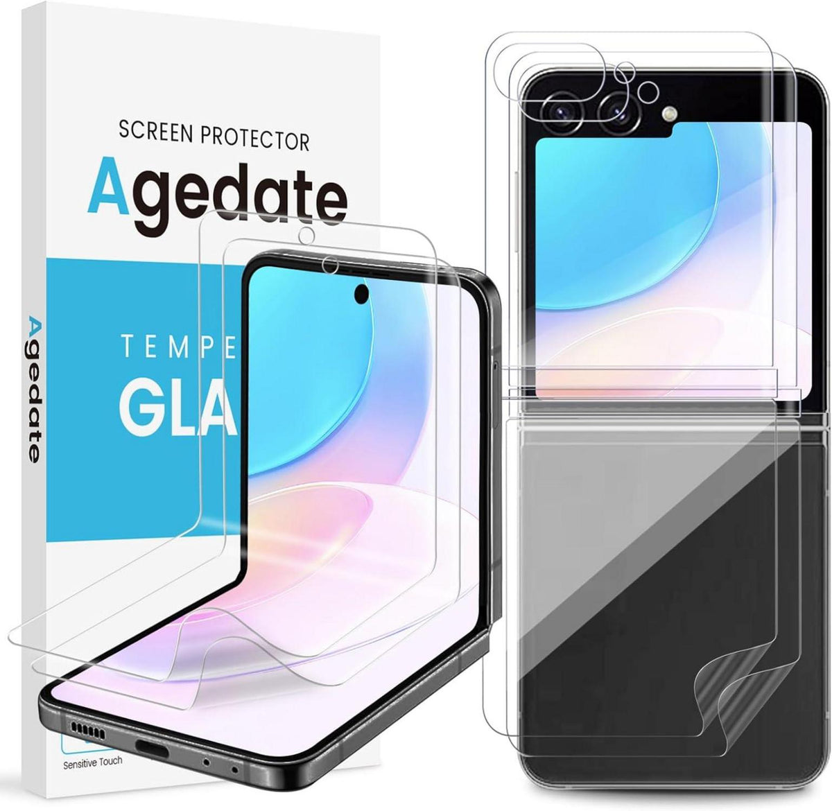 Samsung Galaxy Z Flip 5 5G Panzerglas Displayschutzfolie 2+2 Stück