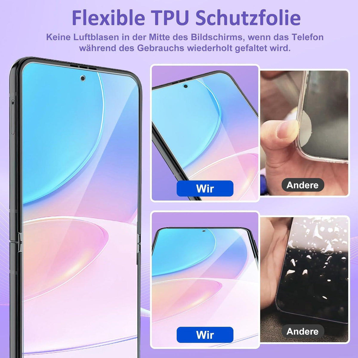 2+2 Samsung Galaxy Z Flip 5 5G TPU Panzerglas Displayschutz