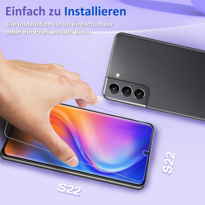 2er Set Panzerglas Samsung Galaxy S22 5G Schutzfolie 9H Härte