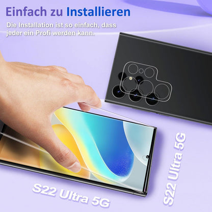 2+2 Panzerglas + Kameraschutz für Samsung S22 Ultra 5G