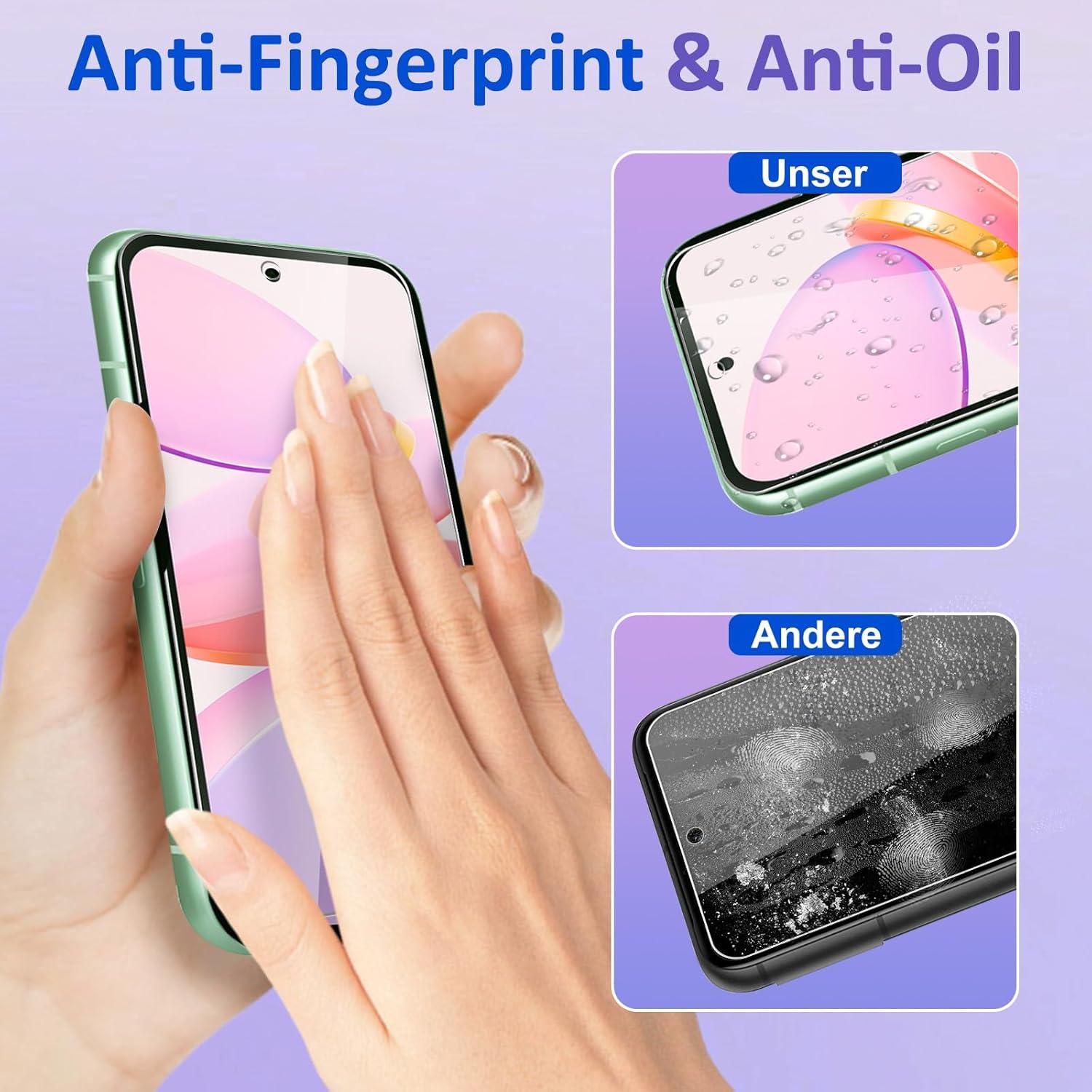 Panzerglas Schutzfolie Google Pixel 8A, 9H Härte 2+2 Stück