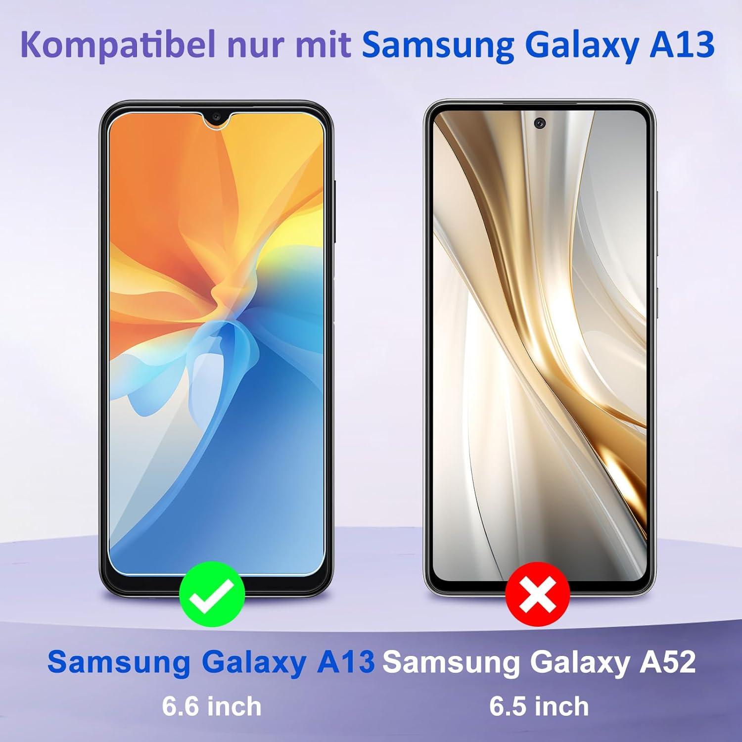 2er Set Panzerglas Samsung Galaxy A13 Displayfolie 9H Härte