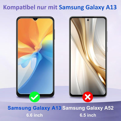2er Set Panzerglas Samsung Galaxy A13 Displayfolie 9H Härte