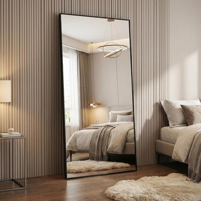 Großer Standspiegel 180x76 cm | HD Spiegel mit Ständer & Wandaufhängung