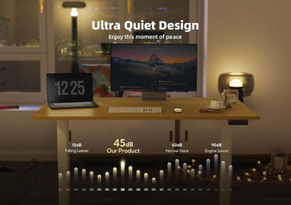 Claiks Elektrischer Schreibtisch Höhenverstellbar 140x70 cm Beige