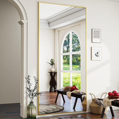 Großer Standspiegel 180x76 cm – Schwarz oder Gold | Wandspiegel mit Ständer