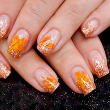 24er Set Herbst Press On Nägel Ahornblatt-Design & Jelly Gel