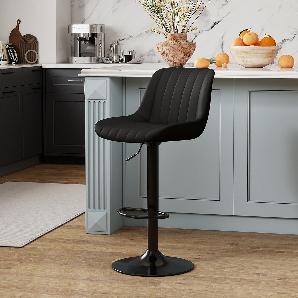 Drehbarer Barhocker mit Lehne, Höhenverstellbar & Komfortabel