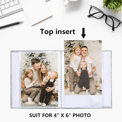 Fotoalbum Vienrose 2er Pack Klein Leinen Cover 10x15 Fotos Frontfenster