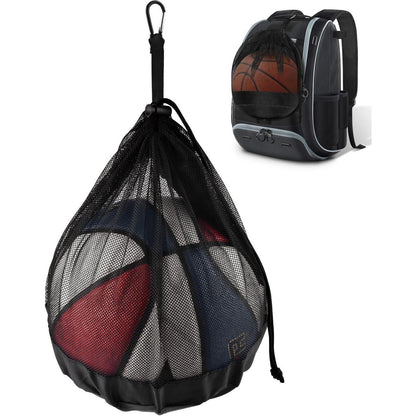 BROTOU Ballsack Netz Rucksack mit Reißverschlussfach
