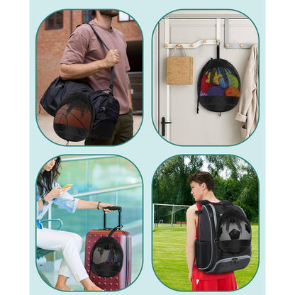 BROTOU Ballsack Netz Rucksack mit Reißverschlussfach