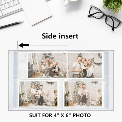 Vienrose Fotoalbum 10x15 Leinen Cover 2er Pack Schwarz, 200 Fotos, Einsteckalbum