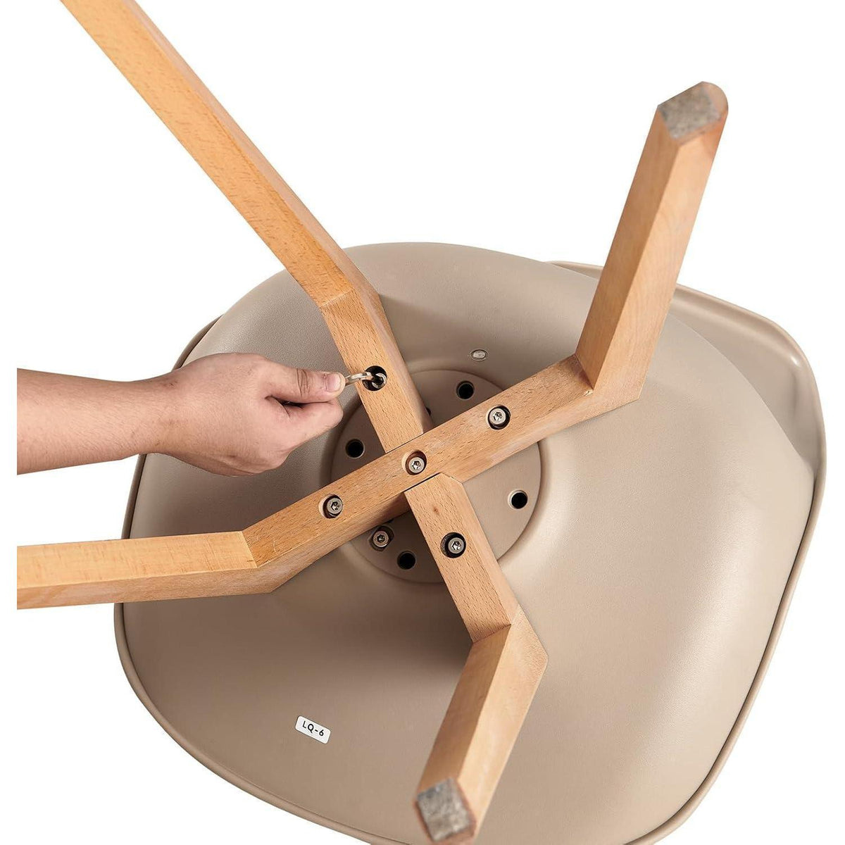 Skandinavische Esszimmerstühle 4er-Set, Khaki
