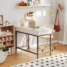 Schreibtisch mit 2 Holzschubladen, Bürotisch für kleinen