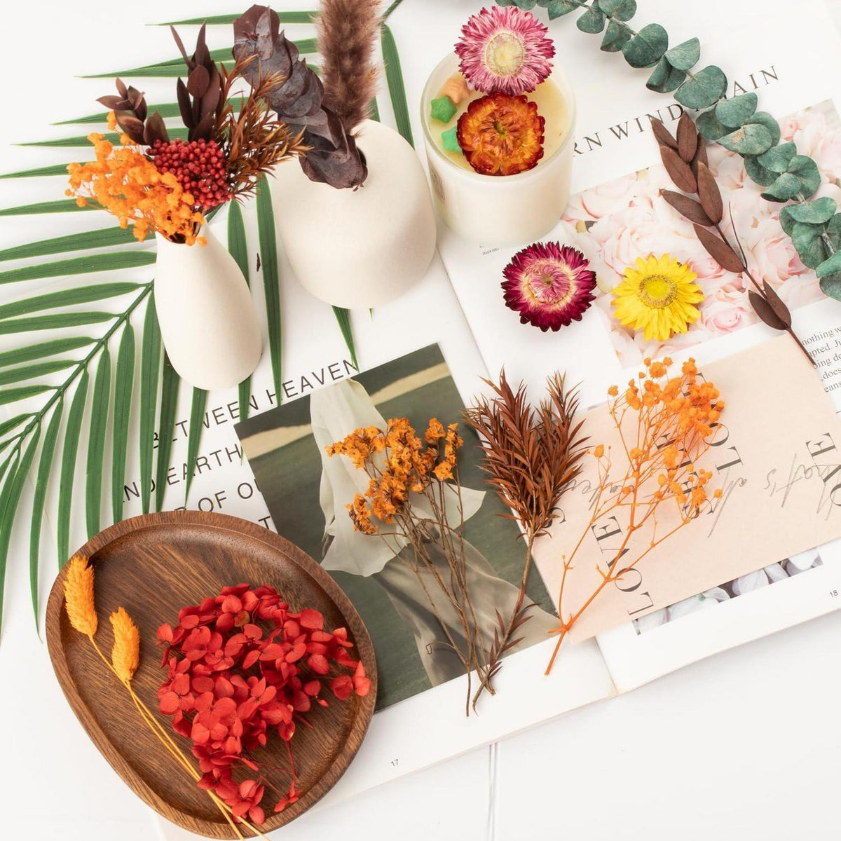 Trockenblumen Set Mini Bunt für DIY Tischdeko & Scrapbooking