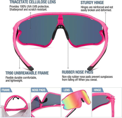 DUCO Kinder Sonnenbrille UV400 Sport Radfahren Sonnenbrillen Jungen Mädchen DK268