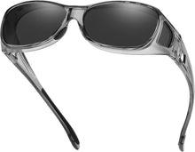Polarisierte Sonnenbrille UV400 Schutz Wrap Around Clear Grau