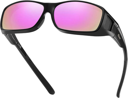 Polarisierte Sonnenbrille UV400 Schutz Wrap Around Schwarz Lila