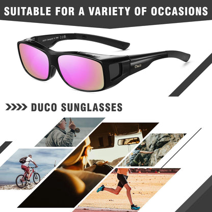 Polarisierte Überbrille DUCO UV400 Schwarz/Lila Gr. L Brille
