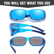 DUCO Polarisierte Überbrille UV400 Schutz Blau Transparent