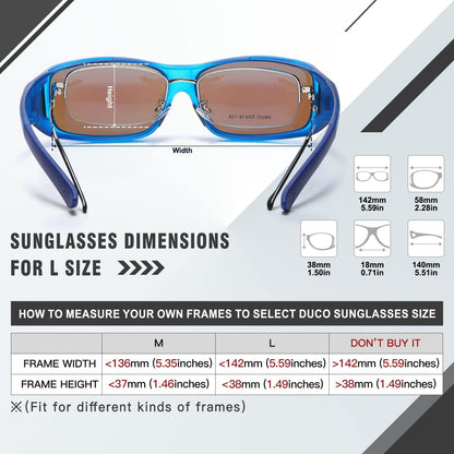 Polarisierte Überbrille UV400 Blendschutz Transparent Blau Herren
