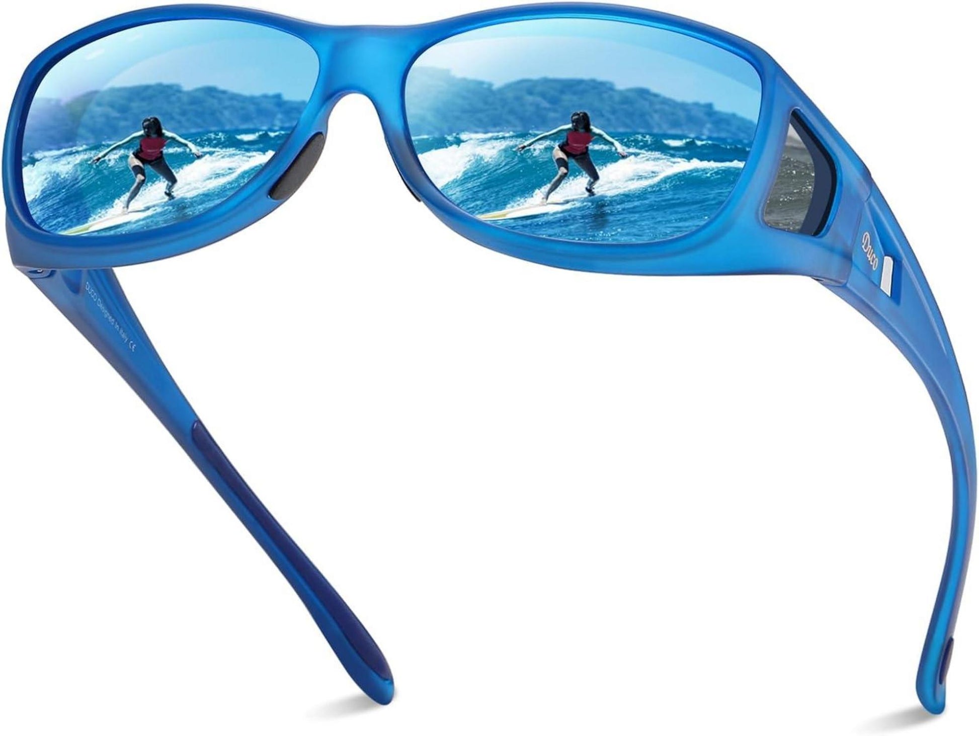 Polarisierte Sonnenbrille UV400 Schutz Transparent Blau Unisex