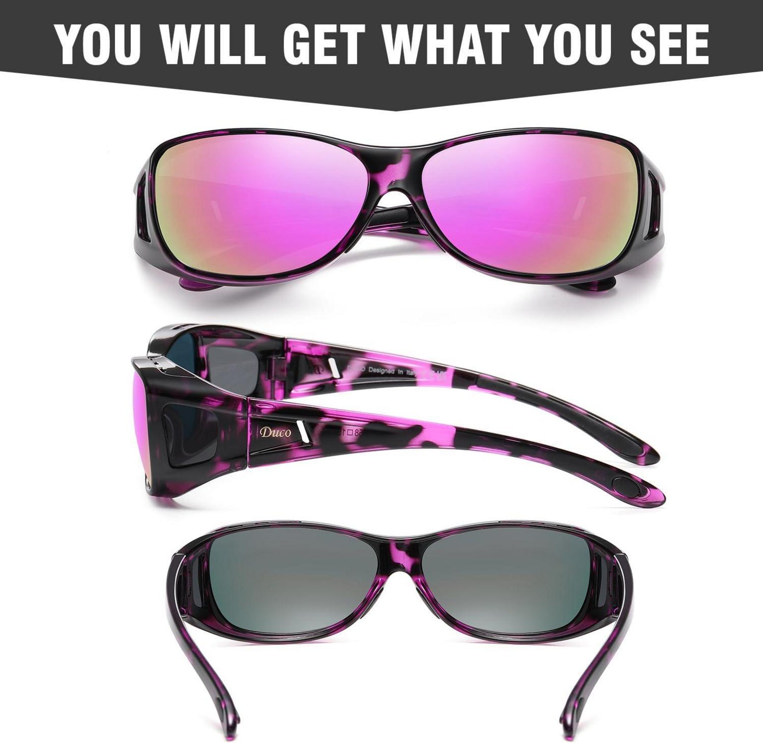 DUCO Polarisierte Sonnenbrille Überbrille für Brillenträger