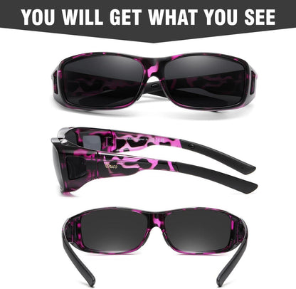 DUCO Polarisierte Sonnenbrille UV400 Schutz Fit-over