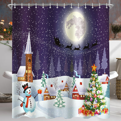 Duschvorhang Weihnachtsstimmung Antischimmel 180x200cm 12 Ösen