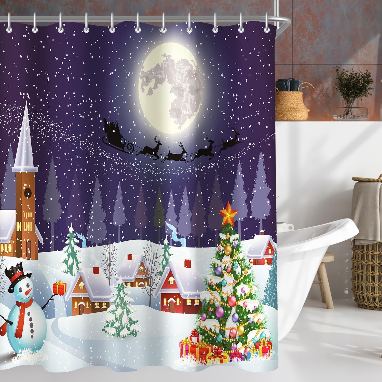 Duschvorhang Weihnachtsstimmung 240x200cm Antischimmel Wasserabweisend