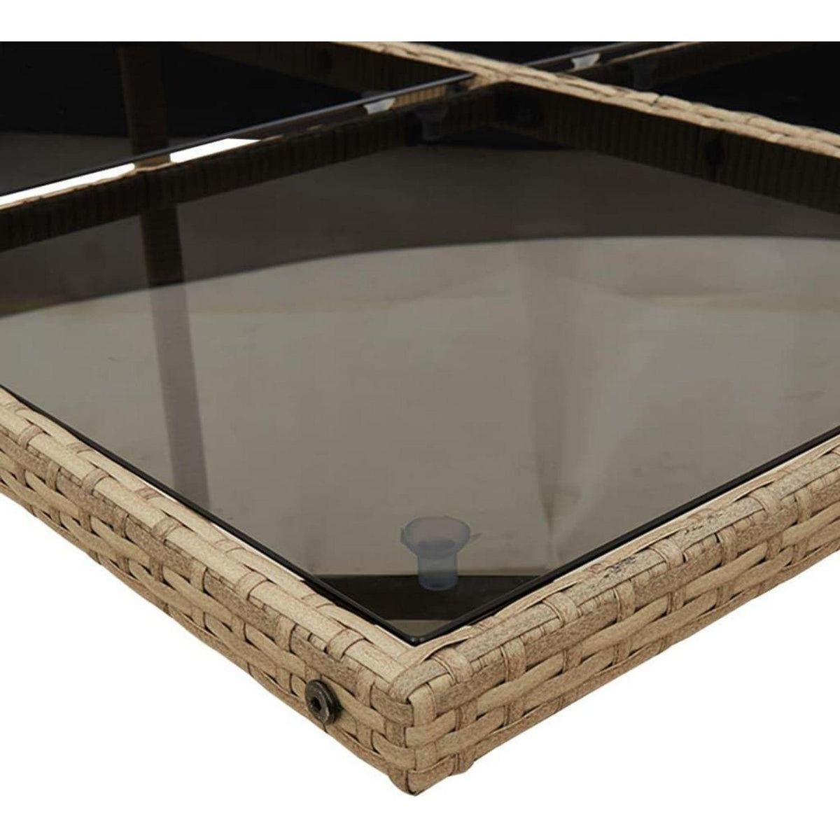 Garten Essgruppe 7-TLG. Poly Rattan mit Kissen Beige & Grau