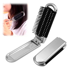 Faltbare Reise-Haarbürste mit Spiegel Mini Haarbürste Klappbarer