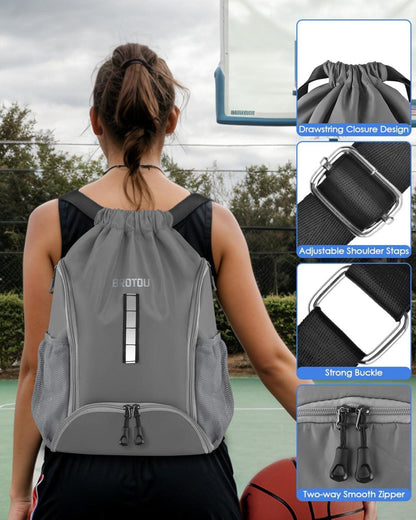 Turnbeutel Sportbeutel mit Schuhfach Rucksack Kordelzug Wasserfest