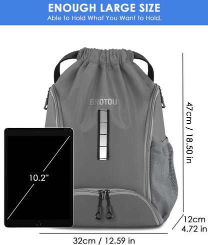 BROTOU Turnbeutel Sportbeutel Fußballtasche Rucksack Kordelzug