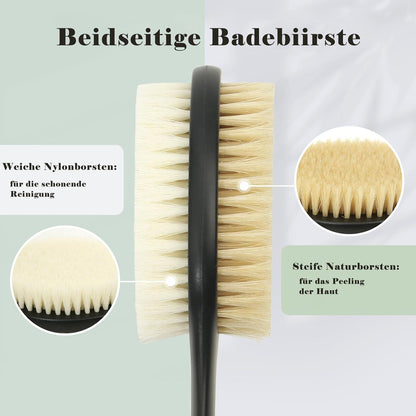 Rückenbürste 42cm mit langem Griff, natürlichen Borsten