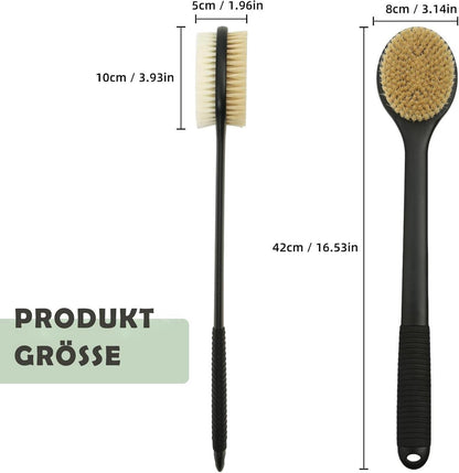 Rückenbürste 42 cm Nass und Trockenbürste langer Griff natürliche