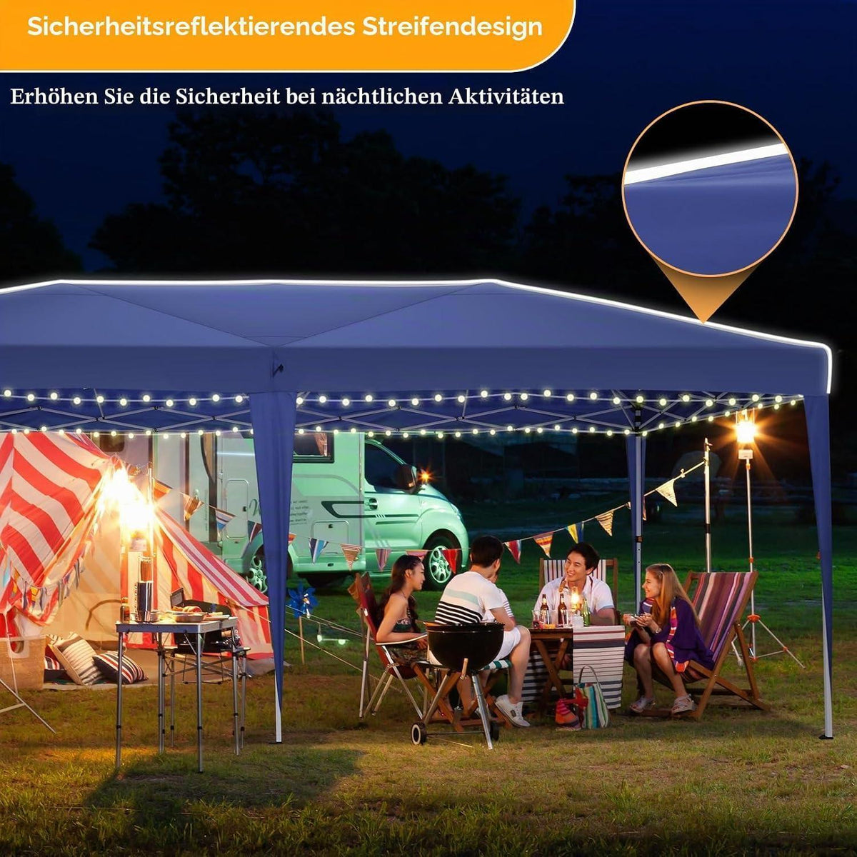 Pavillon 3x6 mit Seitenwänden – Wasserdicht & Stabil für Garten & Events