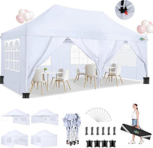 Faltpavillon 3x6m Wasserdicht Stabil mit 6 Seitenwänden