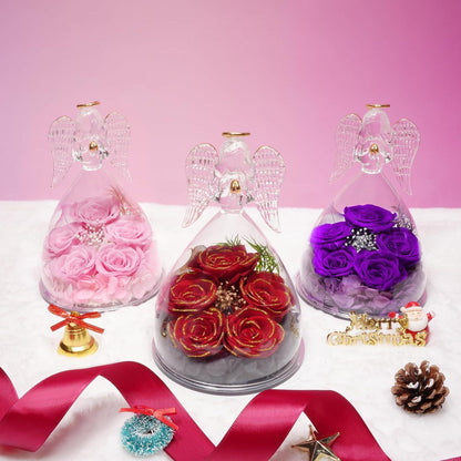 Ewige Rose Engel Geschenkbox 5 Blumenrose Muttertag Weihnachten