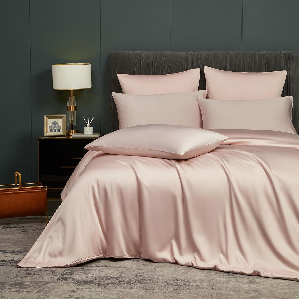Bambus Bettwäsche Set Rosa 200x220cm | Atmungsaktiv & Weich