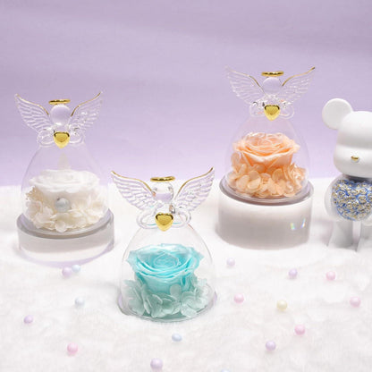 Ewige Rose Engel Figur Geschenkbox Weihnachten Valentinstag Mama Rose im Glas