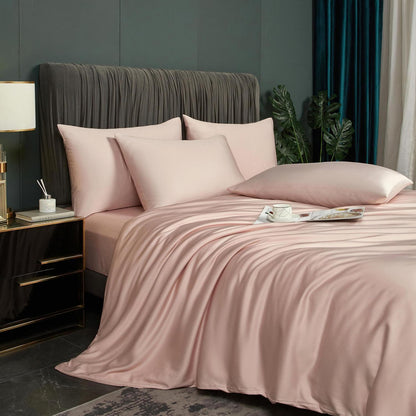 Bambus Sommerbettwäsche 220x240cm Rosa – Atmungsaktiv & Kühle