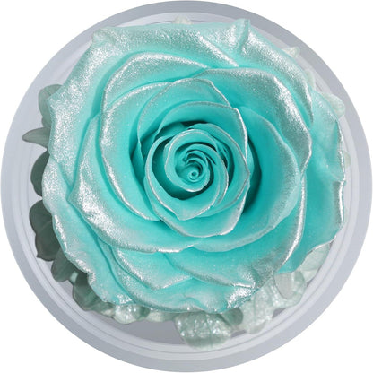 Ewige Rose Engel Figur Geschenkbox Weihnachten Glitzerndes Hellblau