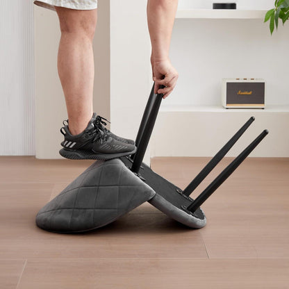 6er Set Samt Esszimmerstühle Grau mit Metallbeinen