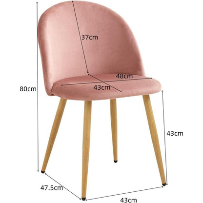 8 Esszimmerstühle Samt Rosa mit verstellbaren Schutzpolstern