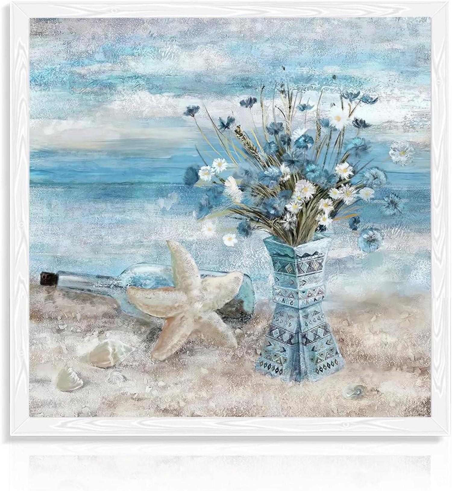 Moderne Badezimmer Wandkunst Strand Szene 35x35 cm Ungerahmt