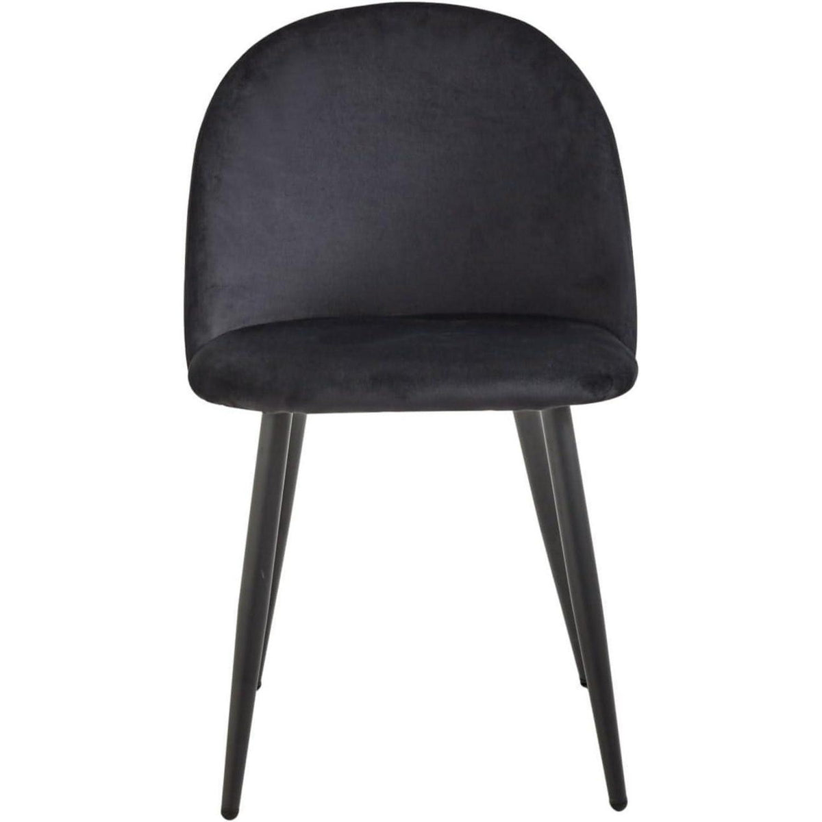 6er Set Samt Esszimmerstühle mit Metallbeinen Schwarz